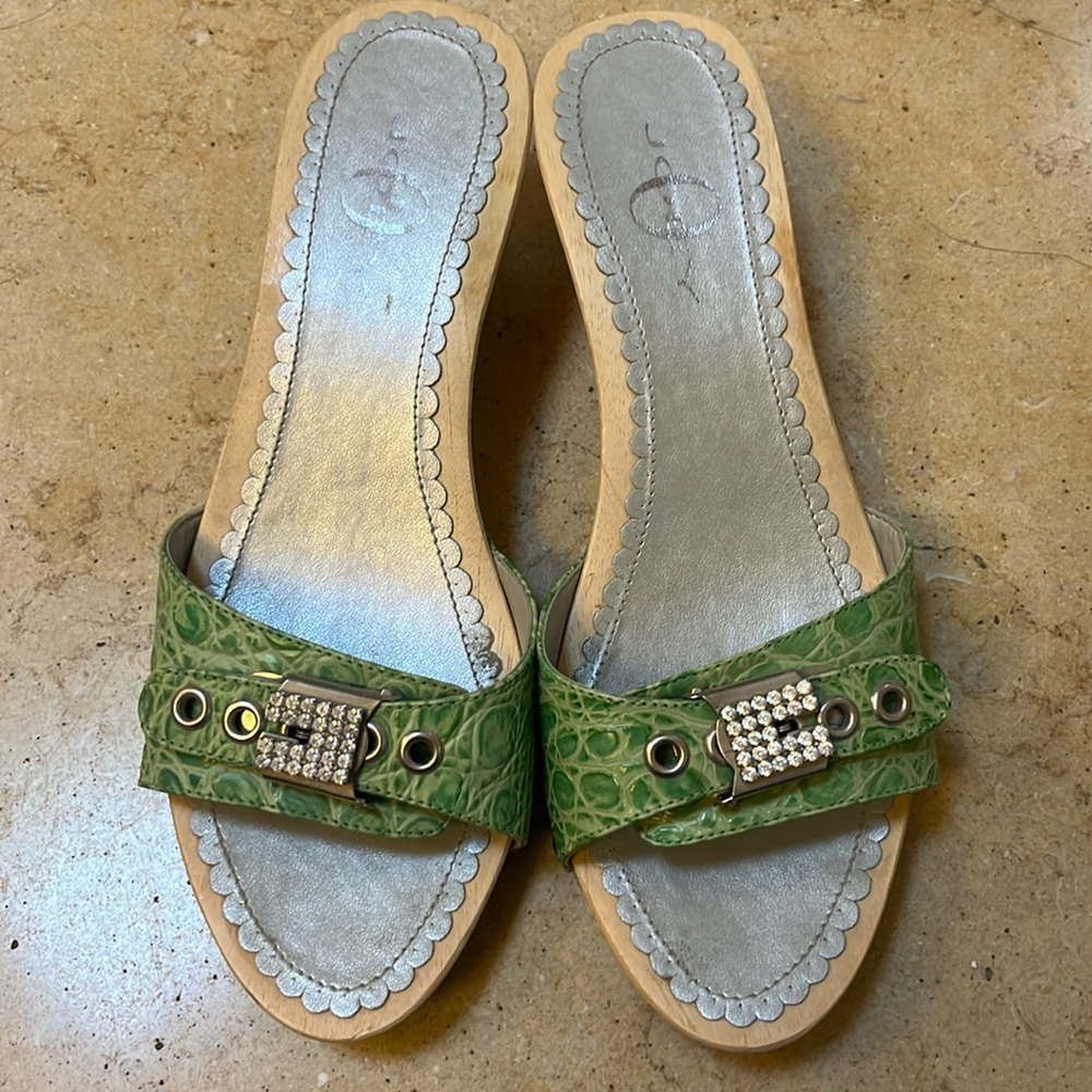 Vintage Joey O Wooden Crystal Sandals